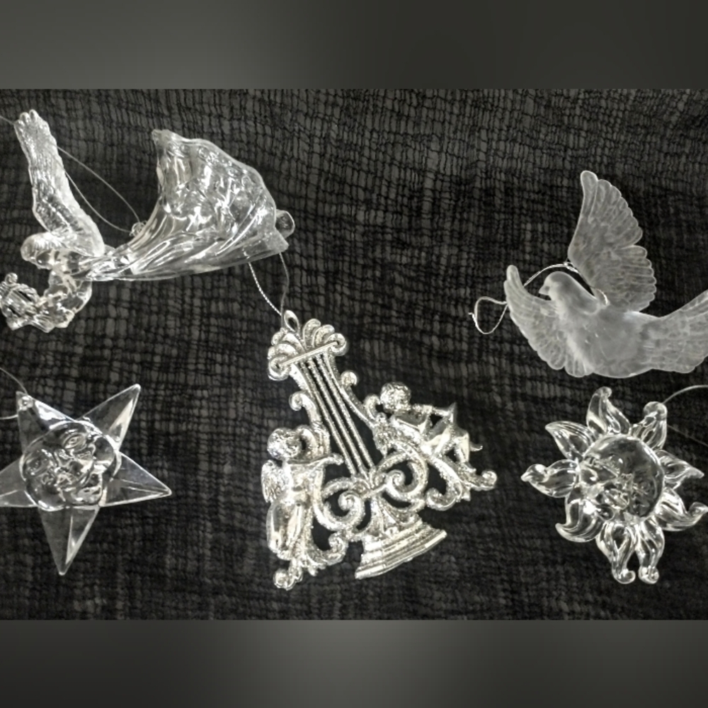 Vintage Acrylic Ornaments - Group of 5 Beautiful Pieces